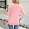 Women's Casual, Fashionable And Trendy Two-tone V-neck Top