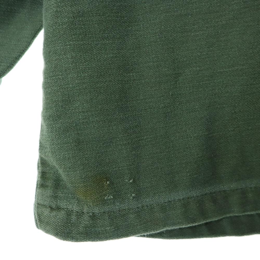 US ARMY 70s Cotton Satin BDU Vintage DSA Long Sleeve Military Shirt Men's Used