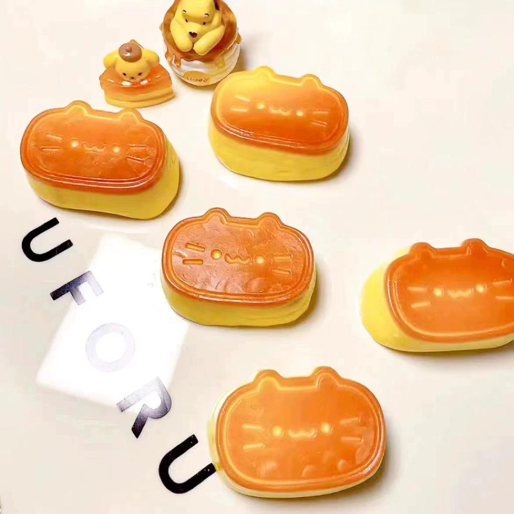Pudding Cat Mochi Squishy Squeeze Stress Relief Party Prop Cheese Kitty Squishy Tabas Stress Ball Soft Fidget Gift Party Favors