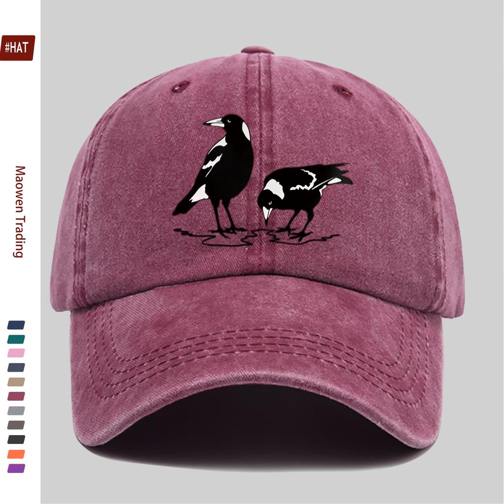 Pc Stück Verstellbare Trucker-Kappe Geeignet für Männer Frauen Vintage Gewaschen Elster Print Snapback Kappe Leichte Baseballkappe für