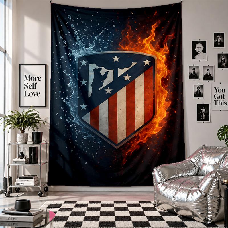 Wall TapestryAtletico Madrid Art Hanging Cloth Decorative Background Cover for Room Decoration