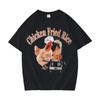 Trendiges T-Shirt Lustiger Hühnerfreund Reis Meme T-Shirt Unisex Damen Lässig Ästhetisch Kurzarm Oversized Gemütliche T-Shirts Streetwear