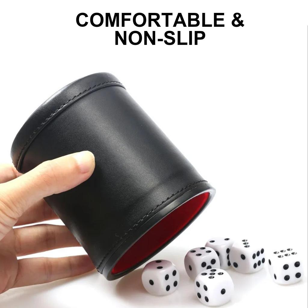 Dices Cup PU Leather Stable Sturdy Comfortable Hand Feeling Dices Shake Container Cup Professional For Table Board Game