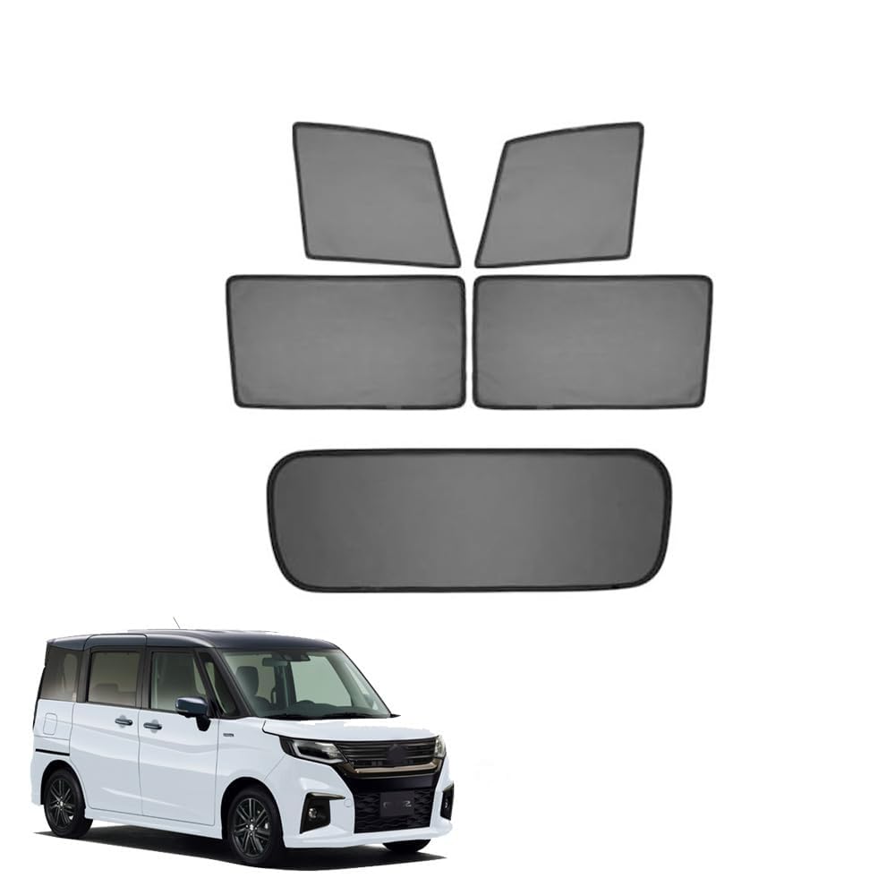 FOR New Solio MA37S MAD7S Custom Parts Car Window Sunshade Net Curtain, Side Window Sunshade Window Visor Sunshade Magnetic Mesh Curtain Heat Insulati
