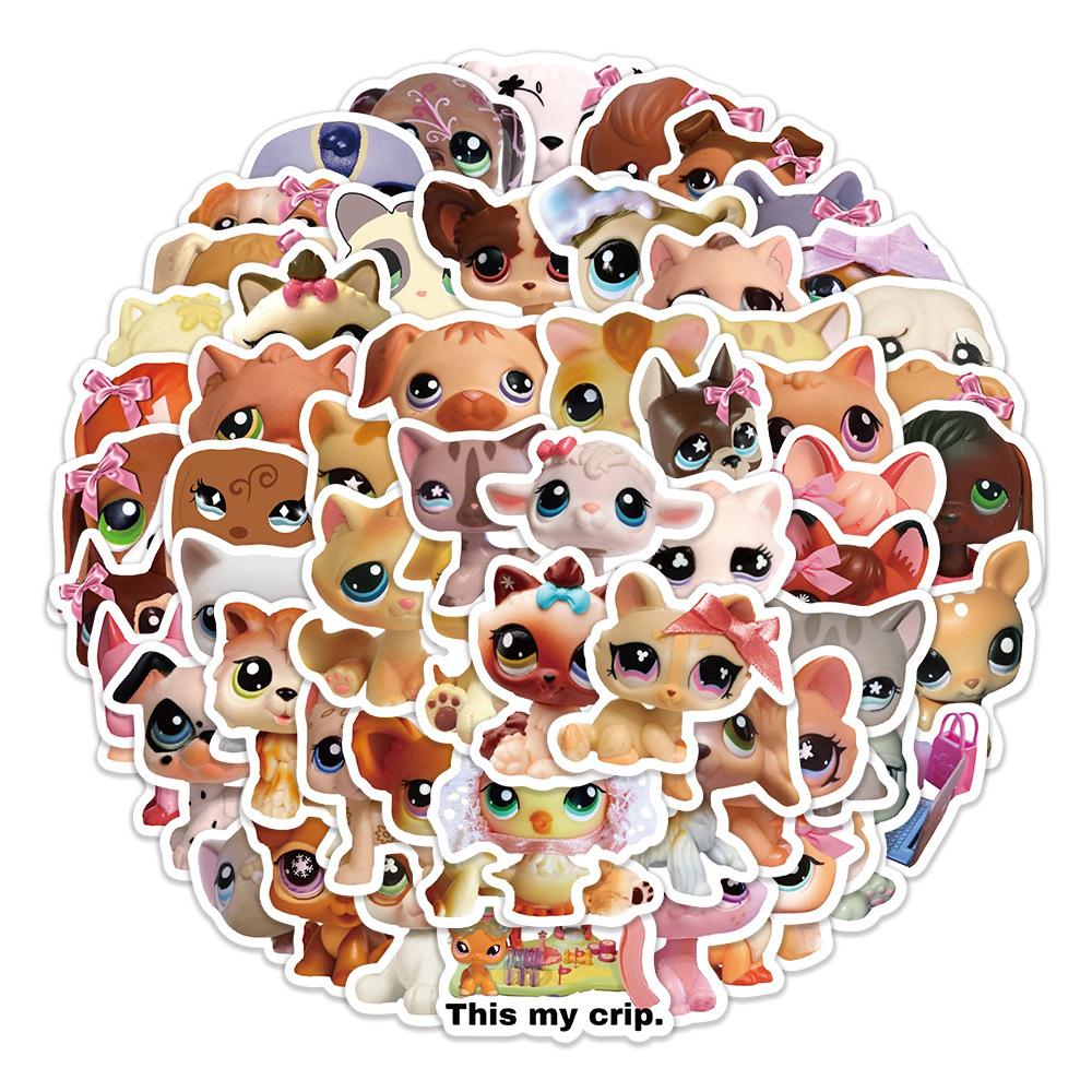 55/110pcs Funny Game Littlest Pet Shop Stickers Kids DIY Decals Toy Stationery Phone Case Notebook Cute Cartoon Sticker Decor