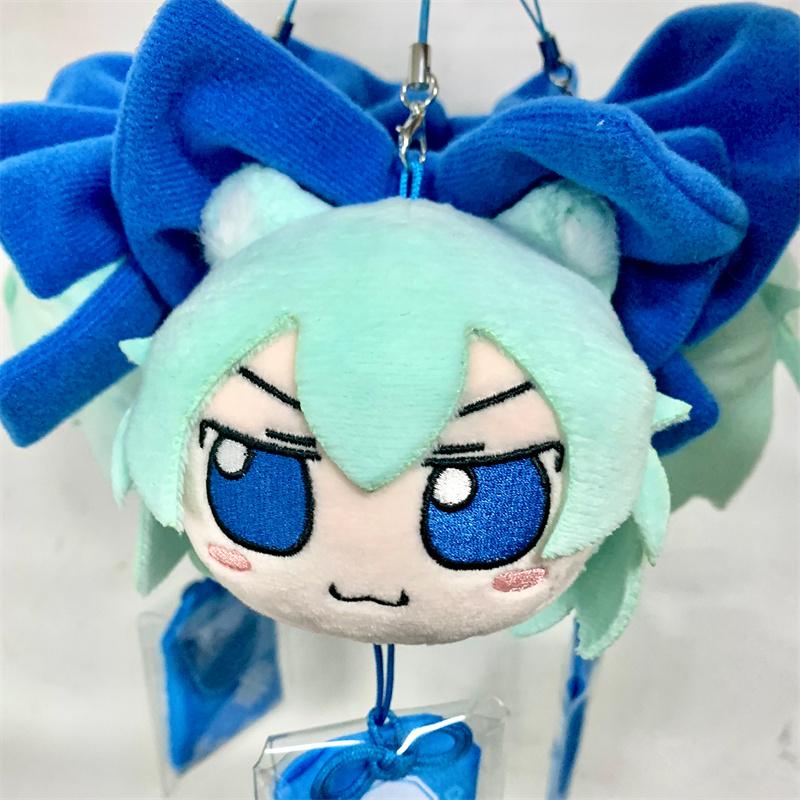 Anime Touhou Project Cirno Plush Toy Soft Pendant Cat Ear Stuffed Doll Praying for Blessings Guarding Wise Backpack Bag Keychian