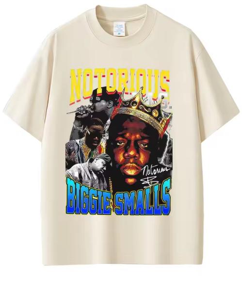 Rapper The Notorious Big Graphic TShirt Biggie Smalls Print T Shirts Unisex Hip Hop Fashion Tees Male Cotton Oversized TShirts