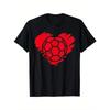 European Sizes Men'S Retro Heart-Shaped Football Design T-Shirt | Black, White, Breathable Crew Neck, Casual Sports Top