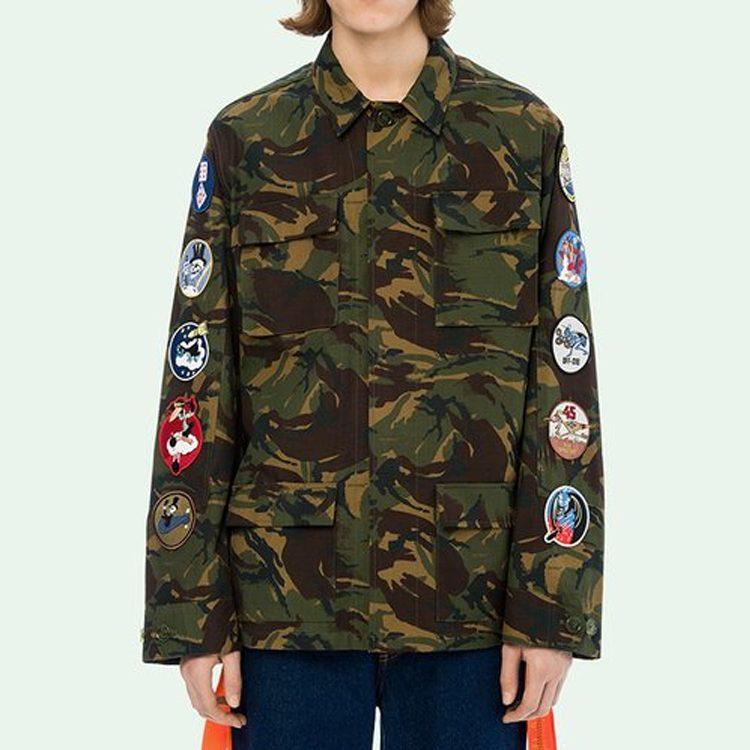 OFF WHITE Camoflage Arrows Patch Sleeves Jacket OMEL001S187340129901