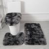 Yousheng 3Pcs/Set Bathroom Rug Absorbent Non Slip Floor Mat U-Shaped Plush Mat Toilet Lid Cover Mat with Rubber Backing for Bathroom Shower Toilet