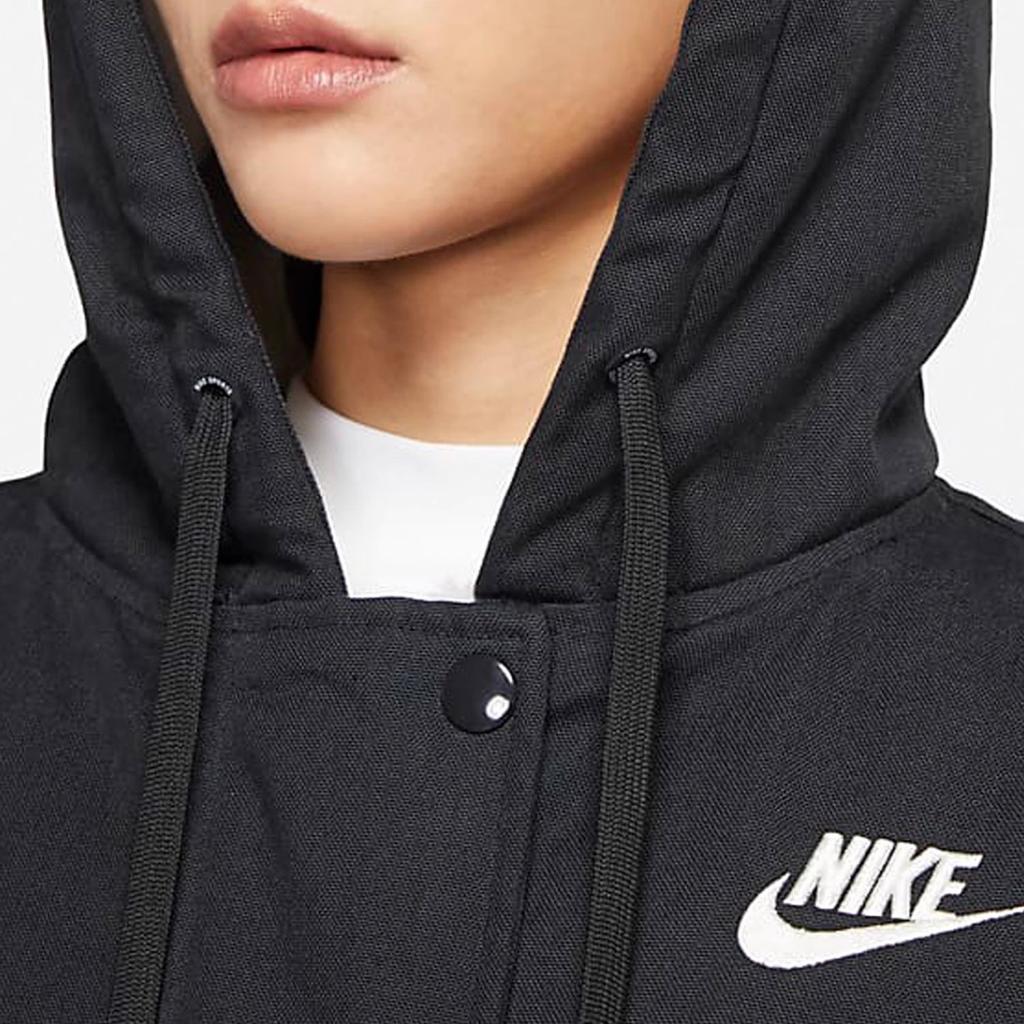 Nike Puffer Jackets Women's Gray Black Hooded Moderate Other FD6684-045