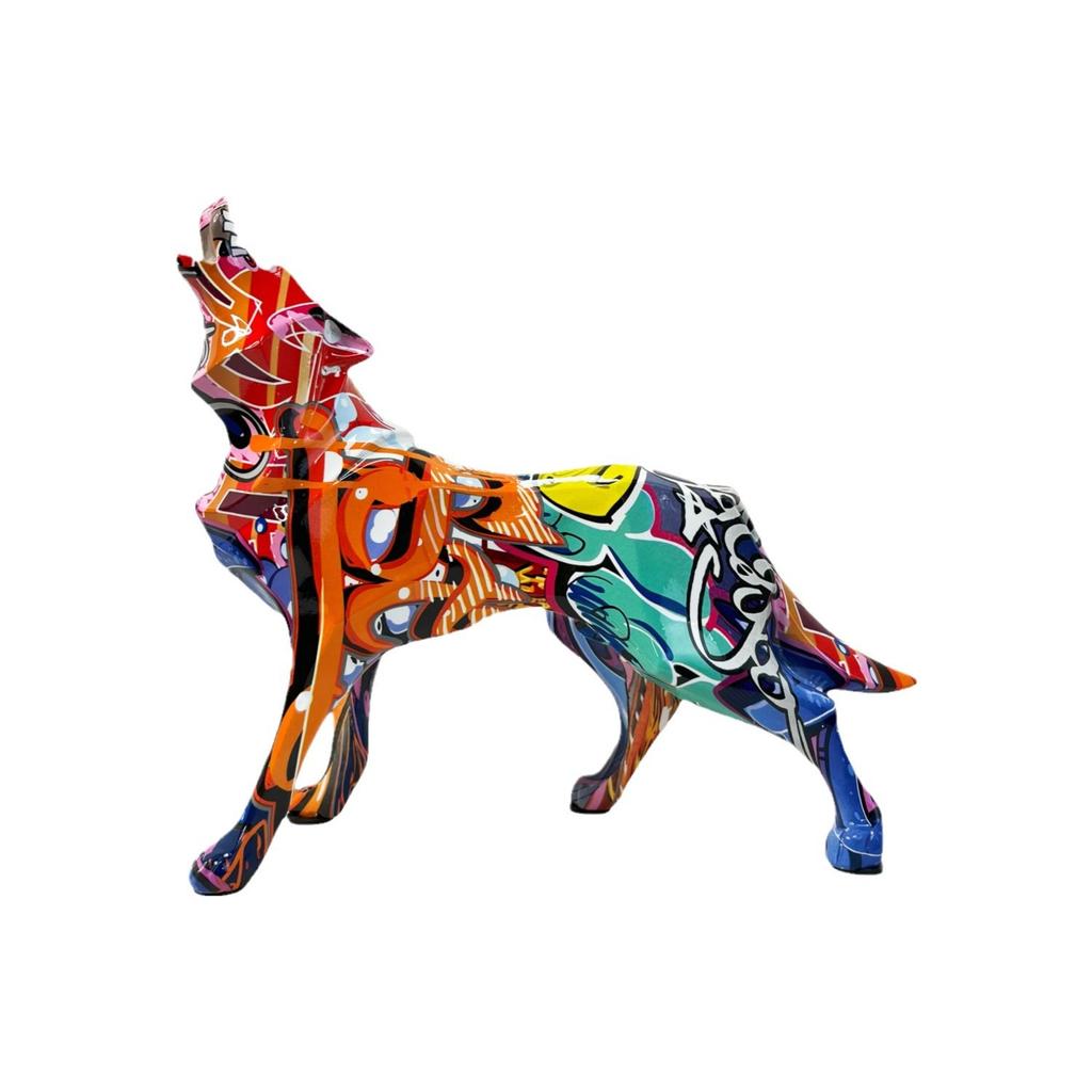 New Product Unique Resin Crafts Animal Geometric Wolf Best Ornaments Home Living Room Work Tabletop Decoration Gift