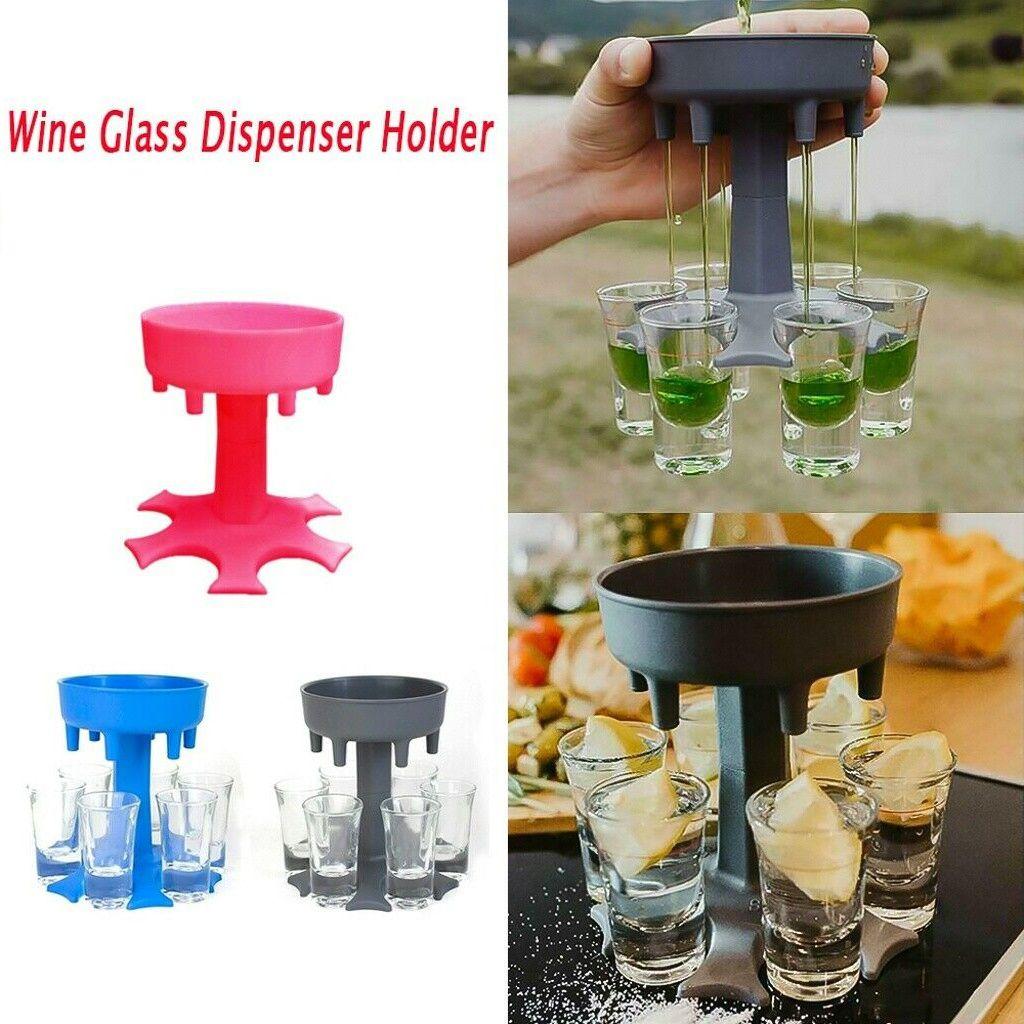 Unique 6 Shot Glass Dispenser And Carrier With Biodegradable Holder For Events