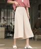 Ppaeppae 3/4 Wide Back Elastic Waist Skirt Pants