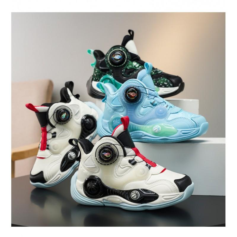 Boys Basketball Shoes Kids Outdoor Indoor Sports Training Sneakers With Anti-Slip Sole Shock Absorption Lightweight Breathable