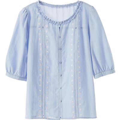 Betu Women's Lyocell Blend Lightweight Shell Embroidered Shirt
