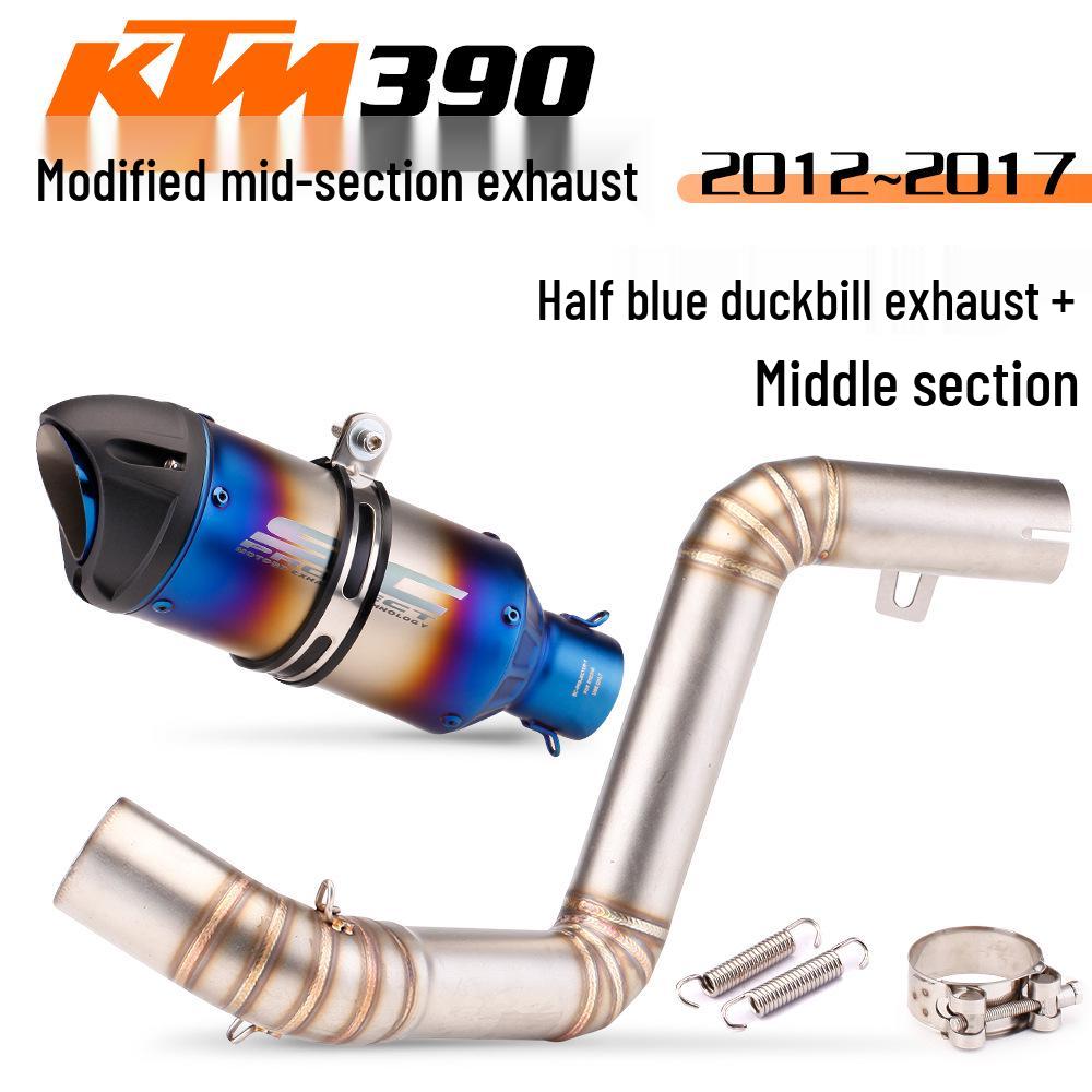 Modified Exhaust System for Duke390/RC390: Stainless Steel & Titanium Mid-pipe & Tailpipe Set