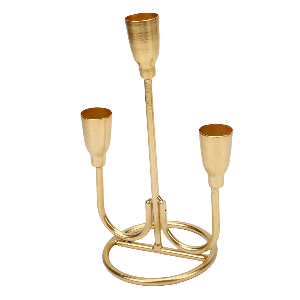 Three Head Candle Holder Iron Exquisite Candlestick Holder for Coffee Table Fireplace Decoration