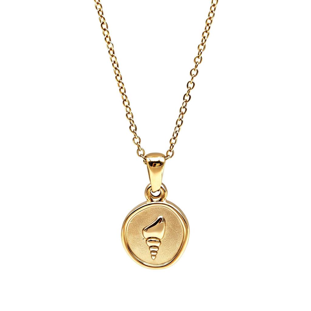 Stainless Steel Conch Pendant Necklace - Holiday Style, Women's Light Luxury with Drip Oil, Versatile Clavicle Chain