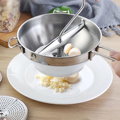 Kartoffelstampfer aus Edelstahl, Obstpresse, Gemüsewolf, Küchenwerkzeug, kreativer Handheld-Kartoffelstampfer, silberfarben