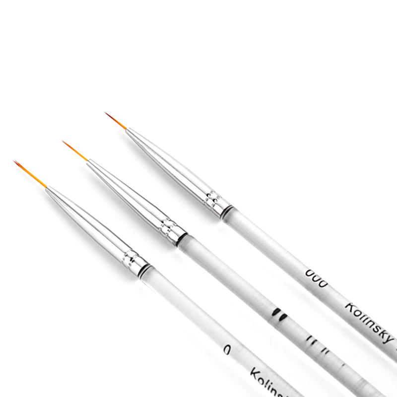 3 Pcs Gel Pen Brush Nail Art Brush Pen Dotting Drawing Paint Salon Tool Set