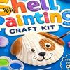 Children Shell Painting Kit 1/2 Sets DIY Craft Kit, with Natural Shells, Modeling Clay, Pigments, Art Glue, Eyes, Handmade Seashell Crafts Supplies