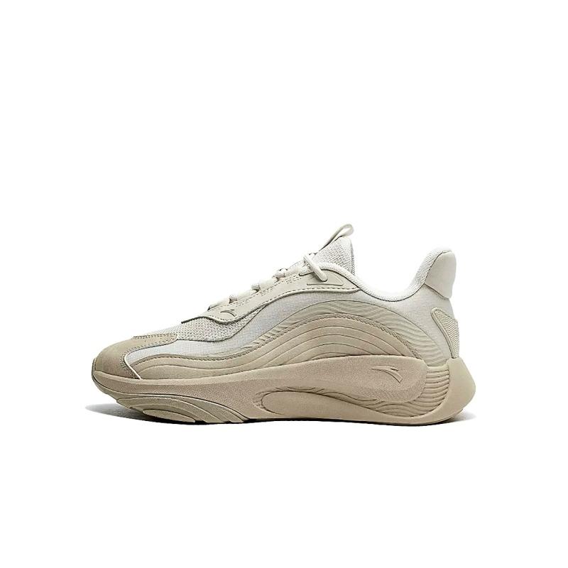 Anta Trendy Worship 4.0 Shock Absorbers Slip Resistant Low Top Casual Shoes Men's Light Khaki Sneakers