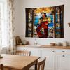Glass Elvis Tribute Decorative Wall-Hanging Tapestry, Home Ornament for Living Room,Dorm and Fan Parties,Multi-style,celebrities,cartoons,music,sports