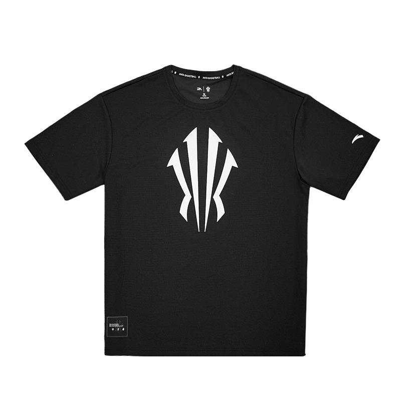 

Anta Kyrie Basketball Series Ice Skin Comfortable Classic Fashion Short Sleeve Knitted T-Shirt Unisex tops Basic-Black 172621101R-2 M