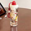 Cute Cartoon Floating Ball Straw Plastic Large Capacity Water Cup Portable High Aesthetic Value Anti-Fall Handy Cup For Girls