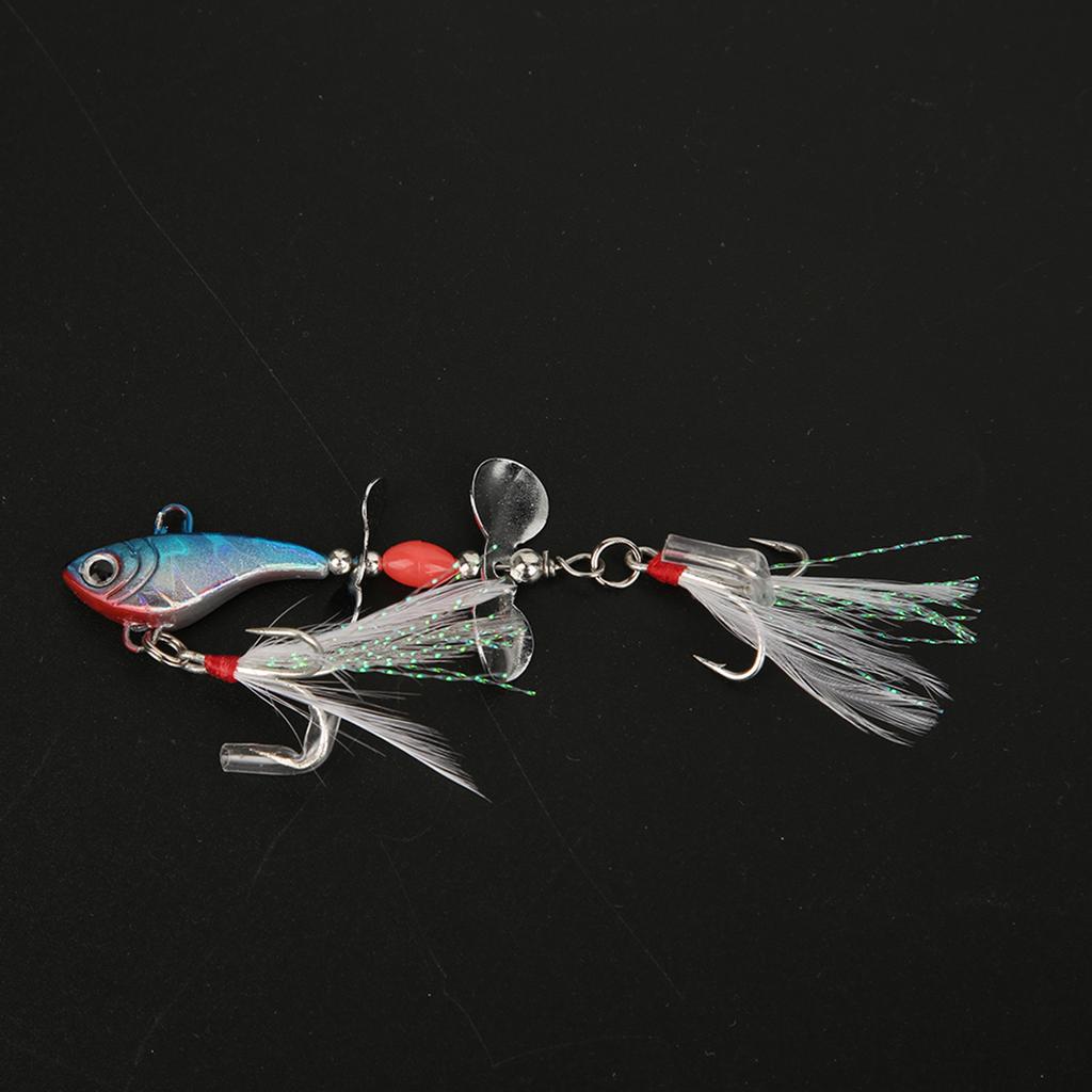 Sequin Luminous Simulation Artificial Fishing Lure Bait with Rotation VIB Fish Shape