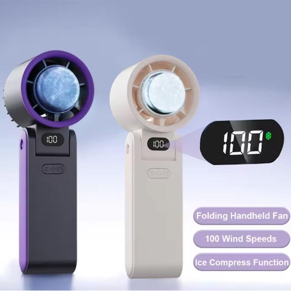 USB Rechargeable Mini Foldable Desk Fan With LED Display Small Electric Fan  Cooling Fan