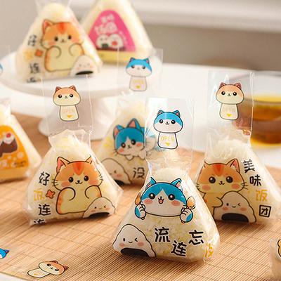 100 ks Krásný kreslený trojúhelník Balicí sáček s rýžovými kuličkami Mořské řasy Onigiri Sushi Nástroje na výrobu forem Bento Příslušenství