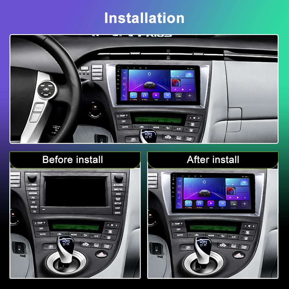 

Android 2 Din 9-дюймовый автомобильный радиоприемник для Toyota Prius 09-13 левый титановый GPS-навигатор Wi-Fi зеркальная связь Bluetooth FM-радио вид сзади 9 -1+32CP чёрный