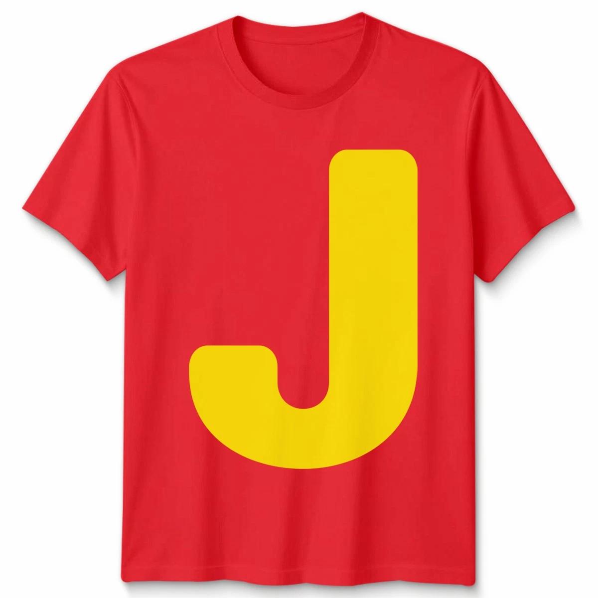 Personalised J Initial Alphabet Letter Mens T-Shirt Womens Graphic Unisex Tee S