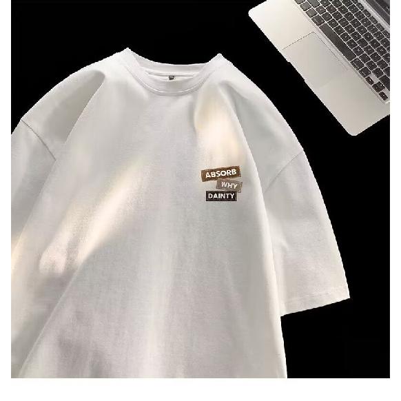 Tricou cu mâneci scurte imprimat cu litere la modă, cu gât rotund, pentru vară, în top casual