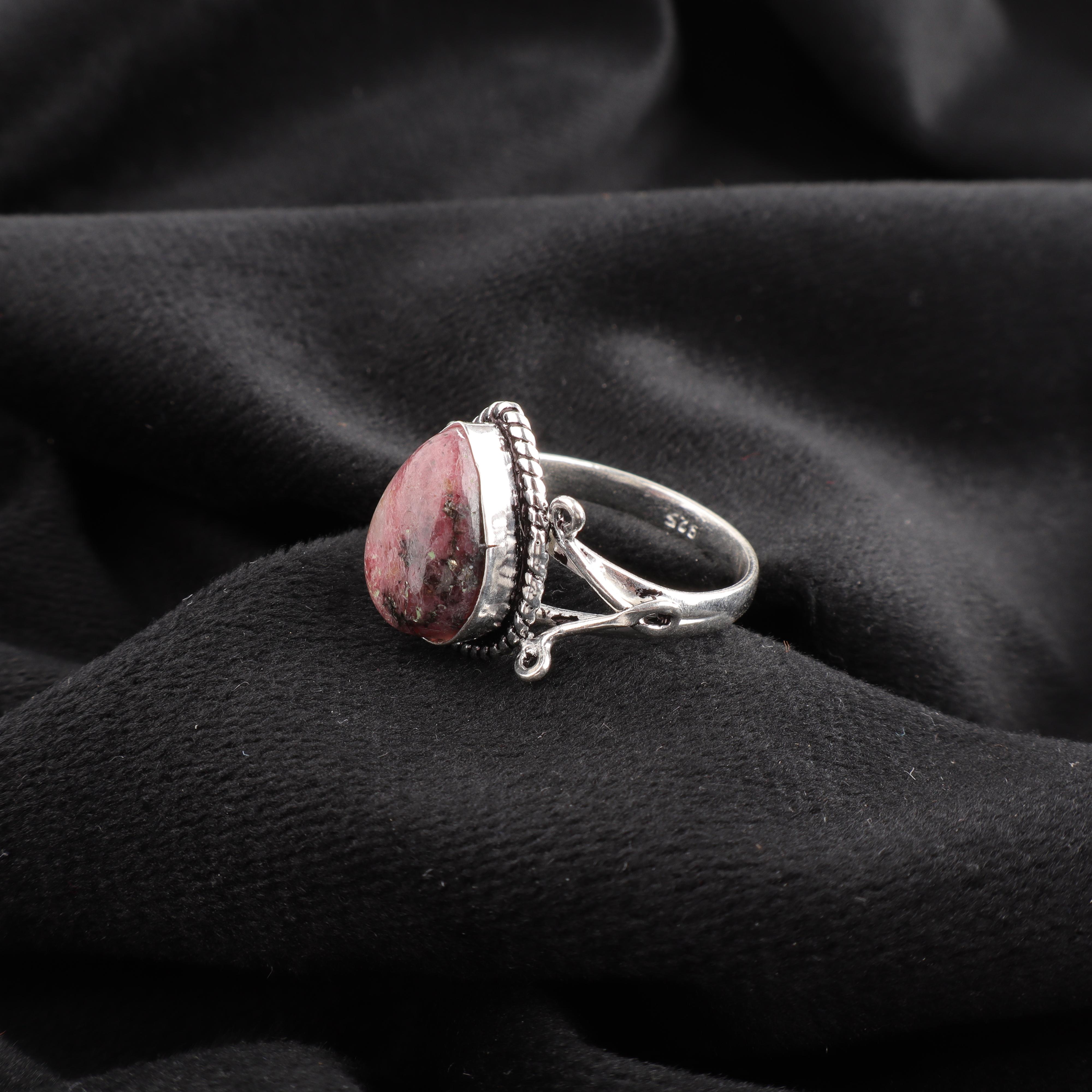 

Украшения из драгоценного камня черный родонит, кольцо из 925 пробы стерлингового серебра ручной работы, великолепное серебряное кольцо-цепочка для свадебного подарка 9 чёрный