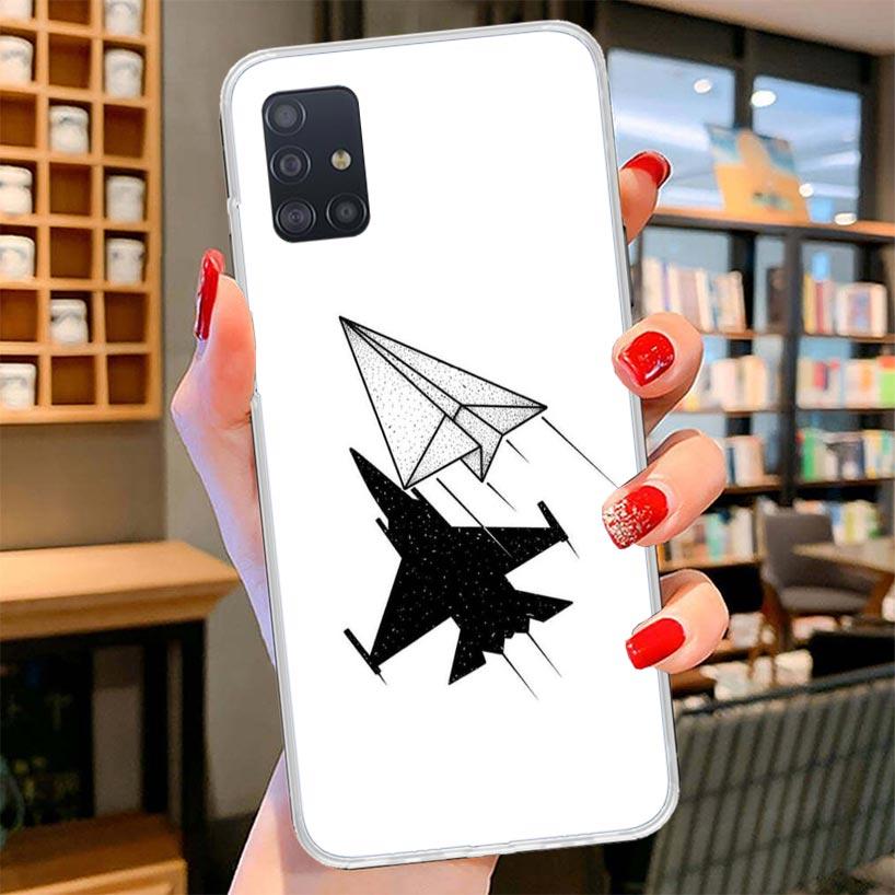 

Paper Plane Airplane Fly Cover Phone Case For Samsung Galaxy A12 A22 A32 A52 A72 A02S Phone Case Note 20 Ultra 10 S10 Plus A51 A Samsung A10