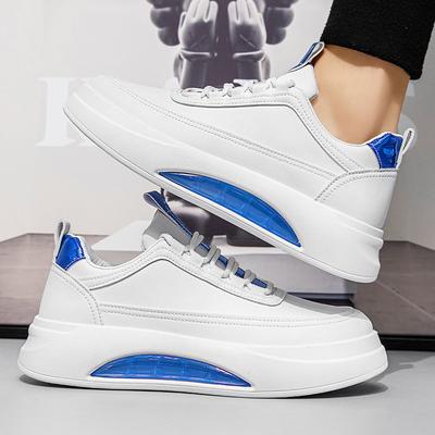 Men's Shoes 2023 New Fashion Sports Board Shoes Men's Casual Leather Shoes Students All Match Height-raising Small White Shoes