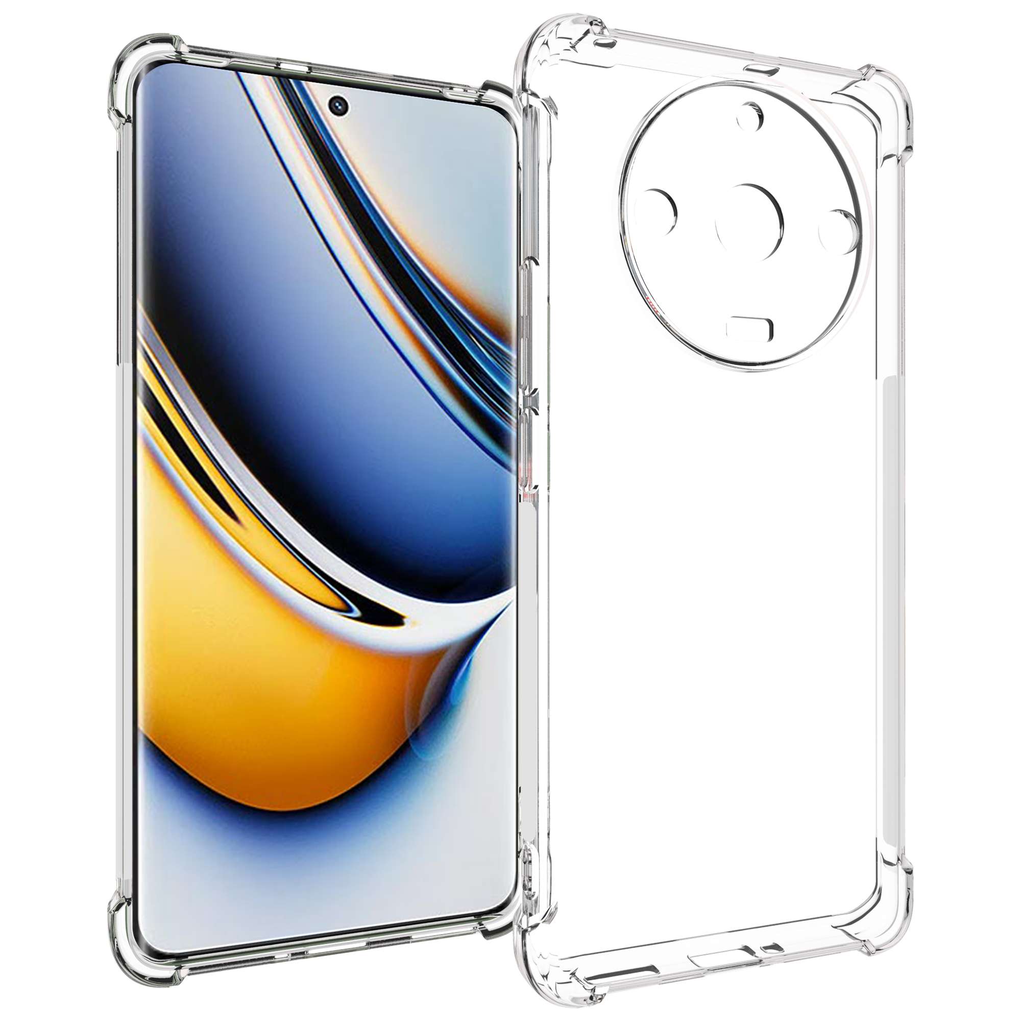 

For Realme 11 Pro+ 5G Transparent Drop Resistant Cell Phone Cover Anti-Slip Phone TPU Case A