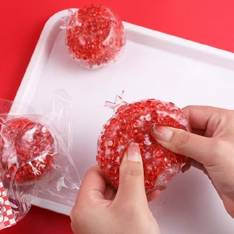 Squeeze Pomegranate Ball with Beads Squeeze Fruit Toy Funny Sensory Toy For Kid Boy Girl Adult Men Women Stress Relief