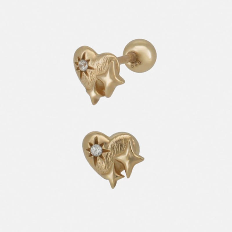 Youngglow 14k Heart Twinkle Piercing