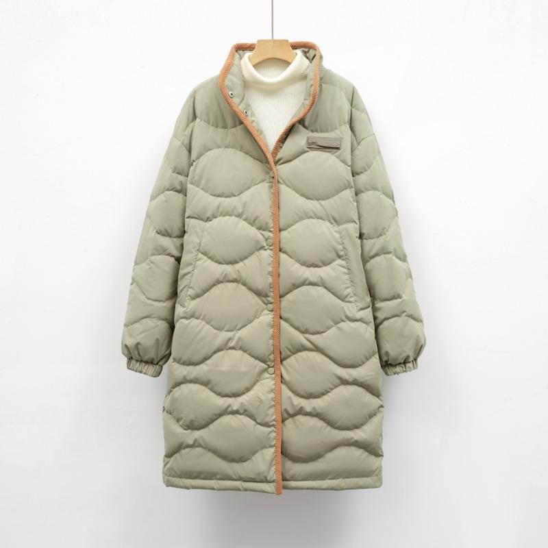 Pinghu new national standard 90 down jacket casual winter warm new outdoor wind stand-up collar loose long coat women
