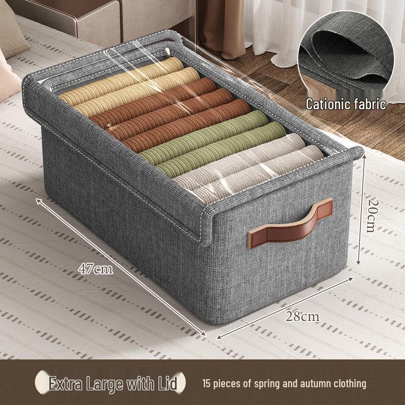 Houndstooth Foldable Pants Storage Box with Steel Frame