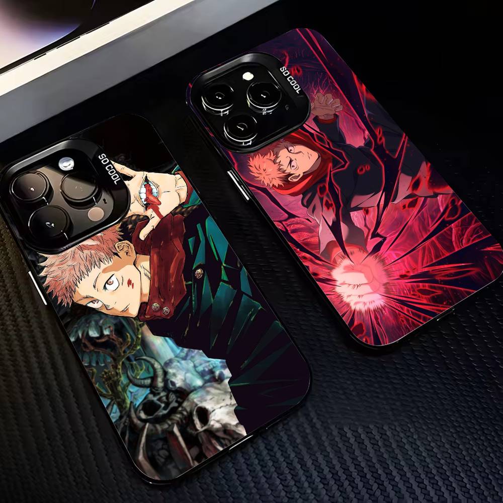 J-Jujutsu Y-Yuji I-Itadori-JKYI Phone Case For iPhone 17,16,15,14,13,12,11 Plus,Pro Max,XS,Colored Silver Plated Inside Cover