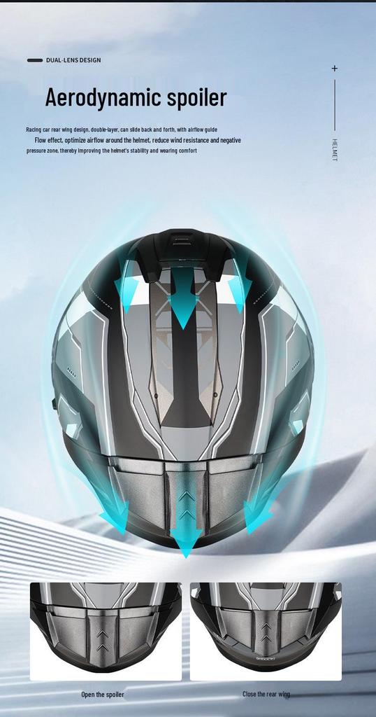 3C Certified Dual Lens Motorcycle Helmet for All Seasons – Unisex, Half and Full Face Options for Winter Riding