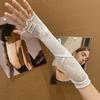 Ribbon Sun Protection Sleeves Sweet Ballet Style Arm Covers Fingerless Gloves  Clothing Accessories