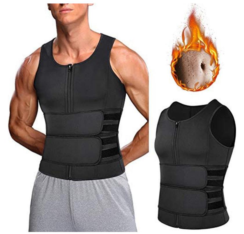 Body Shaper Uomo Con Fascia Per Vita, Canotta In Neoprene, Termico Per Sudare, Taglia S, Nero, Con Cerniera