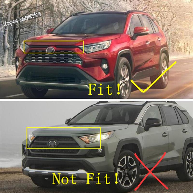 Car Front Bumper Grille Grills Strip Trims Cover Molding 2PCS Fit For TOYOTA RAV4 RAV 4 XA50 - Exterior Accessories
