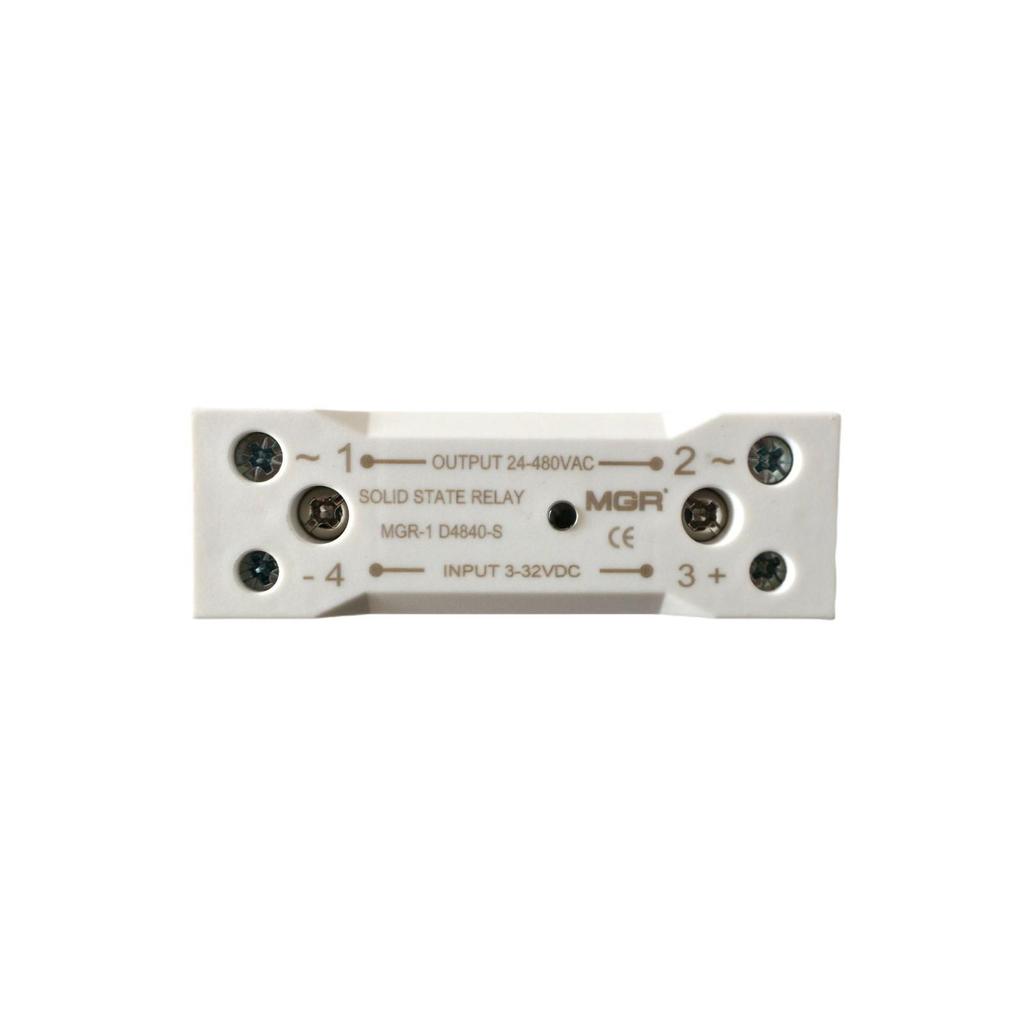 New MGR DC-Controlled AC Solid State Relay, 40A Bolt-On Rail, Model MGR-1 D4840-S.